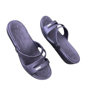Crocs Patricia Wedge Sandals Women's Size 7 Black Shoes